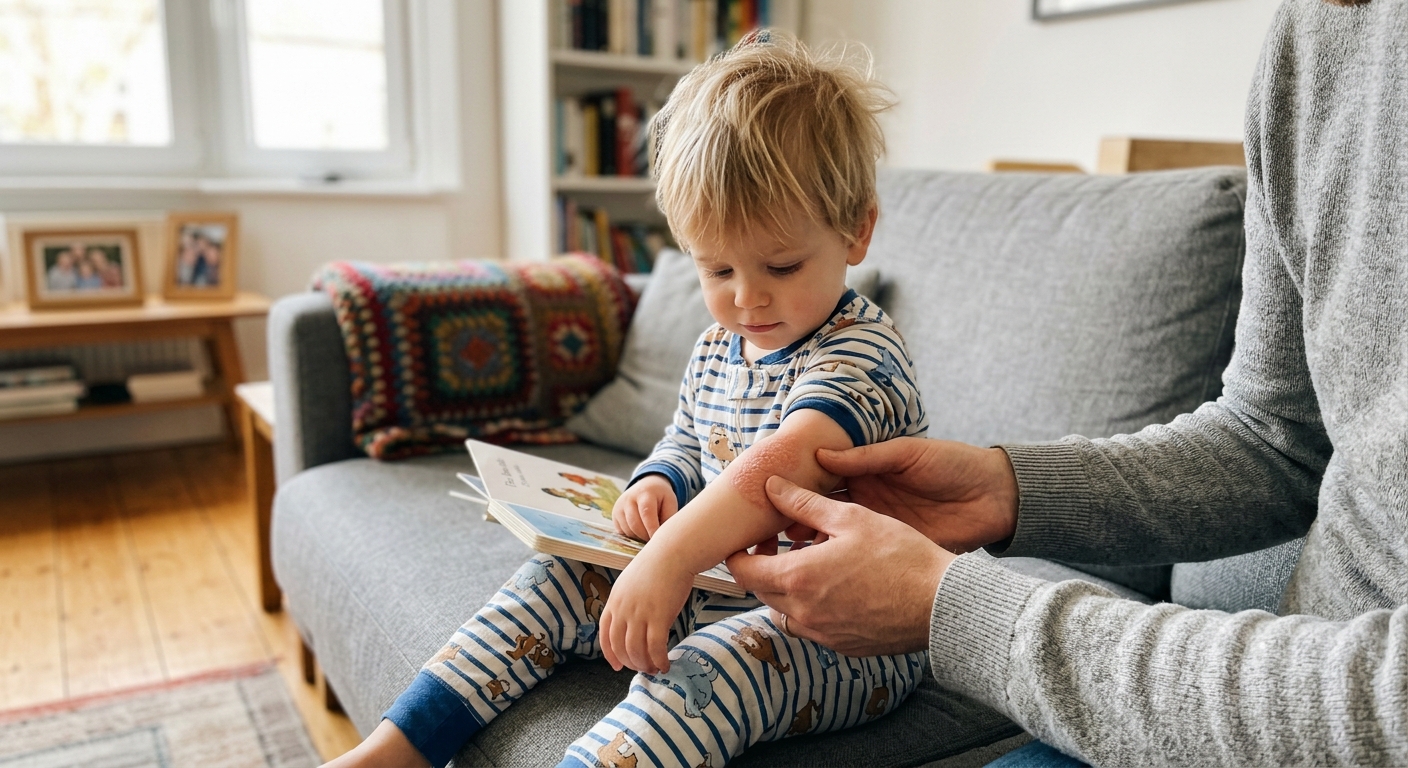 Elternteil h&auml;lt Kinderhand