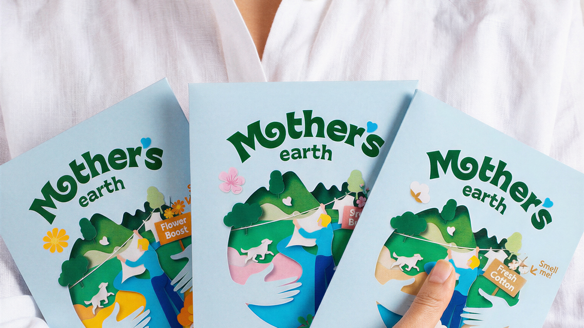 Frau h&auml;lt drei Packungen Mother's Earth Waschbl&auml;tter