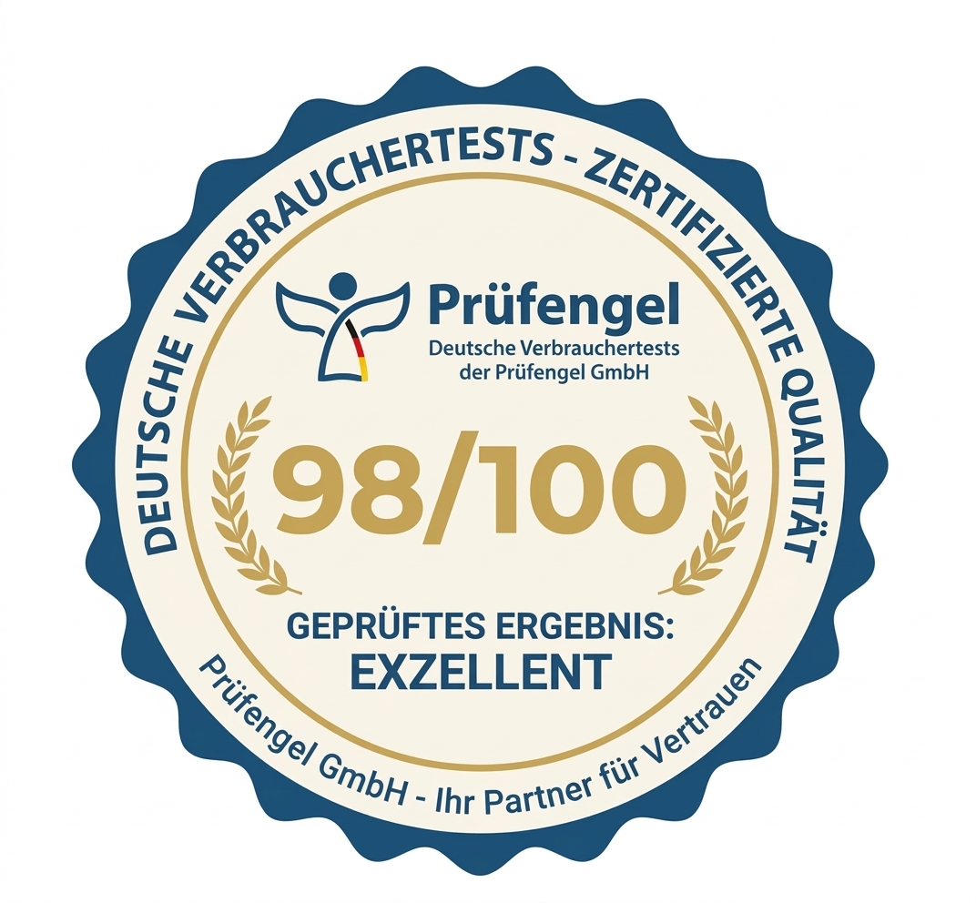 Pr&uuml;fengel 98/100 Zertifikat